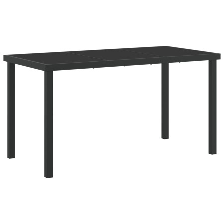 Mesa de Jardín Negra 140x80x73 cm Vidrio Templado