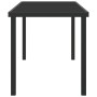 Mesa de Jardín Negra 140x80x73 cm Vidrio Templado