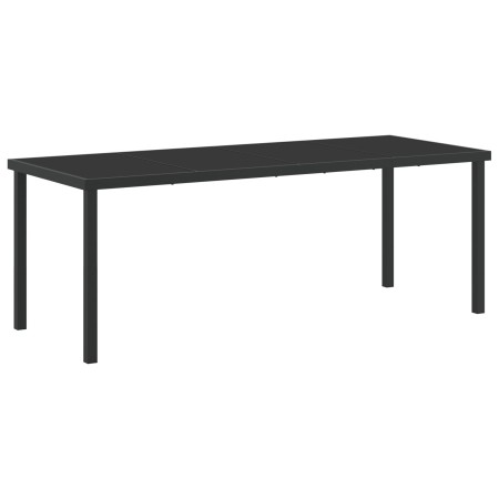 Mesa de Jardín Negra 200x80x73 cm con Vidrio Templado by , Garden tables - Ref: Foro24-42010315, Price: 149,89 €, Discount: %