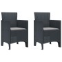 Silla de jardín Set de 2 Antracita, Gris Claro