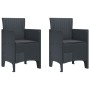 Silla de Jardín Juego de 2 Antracita Plástico Mediana Duradera by , Garden chairs - Ref: Foro24-847451, Price: 78,77 €, Disco...