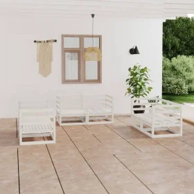 6-piece garden lounge set white solid pine wood by vidaXL, Garden sets - Ref: Foro24-3075440, Price: 378,56 €, Discount: %