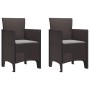Silla de Jardín Set de 2 Marrón Ratán Estándar Duradero by , Garden chairs - Ref: Foro24-847455, Price: 84,49 €, Discount: %