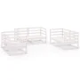 6-teiliges Garten-Lounge-Set aus weißem massivem Kiefernholz von vidaXL, Gartensets - Ref: Foro24-3075440, Preis: 378,56 €, R...