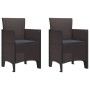 Silla de Jardín Juego de 2 Marrón, Antracita Plástico, Cojines by , Garden chairs - Ref: Foro24-847456, Price: 84,49 €, Disco...