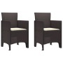 Sillas de jardín con cojines 2 pcs Marrón Poliratán by , Garden chairs - Ref: Foro24-847457, Price: 78,77 €, Discount: %