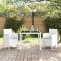 Silla de Jardín Juego de 2 Blanco, Gris Claro Plástico, Tela by , Garden chairs - Ref: Foro24-847460, Price: 83,05 €, Discoun...
