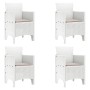 Silla de Jardín Set de 4 Blanco con cojines taupe by , Garden chairs - Ref: Foro24-847479, Price: 152,46 €, Discount: %