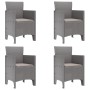 Silla de Jardín Juego de 4 Gris claro, cojines taupe by , Garden chairs - Ref: Foro24-847484, Price: 153,04 €, Discount: %