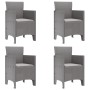 Silla de Jardín Juego de 4 Gris claro Plástico, Poliéster by , Garden chairs - Ref: Foro24-847485, Price: 153,04 €, Discount: %