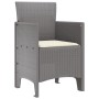 Silla de jardín Conjunto de 4 Gris claro con cojines de crema by , Garden chairs - Ref: Foro24-847487, Price: 153,04 €, Disco...