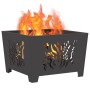 Fogata Cuadrada Negra 60x60x40 cm Acero de , Chimeneas - Ref: Foro24-858914, Precio: 80,14 €, Descuento: %
