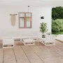 Set de salón de jardín de 8 piezas blanco madera maciza de pino by vidaXL, Garden sets - Ref: Foro24-3075455, Price: 466,00 €...