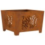 Fuego Hoguera Cuadrada 60x60x40 cm Acero Resistente a la Intemperie de , Chimeneas - Ref: Foro24-858915, Precio: 68,81 €, Des...