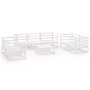 Set de salón de jardín de 8 piezas blanco madera maciza de pino by vidaXL, Garden sets - Ref: Foro24-3075455, Price: 466,00 €...