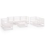 Set de salón de jardín de 8 piezas blanco madera maciza de pino by vidaXL, Garden sets - Ref: Foro24-3075455, Price: 466,59 €...
