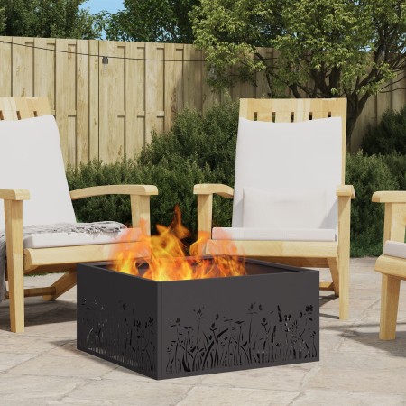 Hoguera Cuadrada Negra 60x60x30 cm de Acero de , Chimeneas - Ref: Foro24-858926, Precio: 94,62 €, Descuento: %