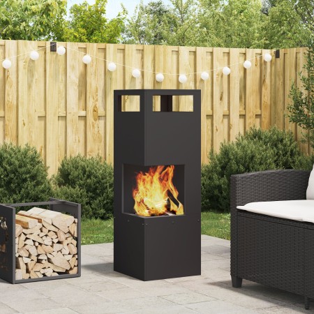 Hoguera cuadrada Negra 35x35x100 cm Acero de , Chimeneas - Ref: Foro24-858930, Precio: 111,90 €, Descuento: %