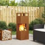 Fogón Cuadrado 35x35x100 cm de Acero Resistente a la Intemperie by , Chimneys - Ref: Foro24-858931, Price: 98,97 €, Discount: %