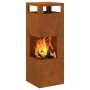 Fogón Cuadrado 35x35x100 cm de Acero Resistente a la Intemperie by , Chimneys - Ref: Foro24-858931, Price: 98,97 €, Discount: %