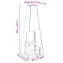 Hoguera con Almacenamiento para Troncos Negro 35x35x100 cm Acero de , Chimeneas - Ref: Foro24-858946, Precio: 97,79 €, Descue...