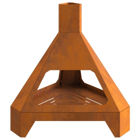 Hoguera con Chimenea 50x43x52 cm Acero envejido de , Chimeneas - Ref: Foro24-858951, Precio: 61,33 €, Descuento: %