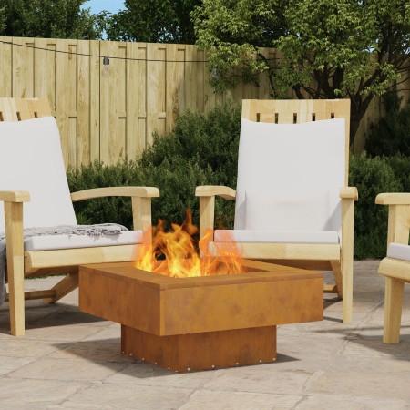 Hoguera cuadrada 60x60x30 cm de acero resistente a la intemperie de , Chimeneas - Ref: Foro24-858955, Precio: 81,83 €, Descue...