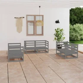 Garden furniture set 6 pieces gray solid pine wood by vidaXL, Garden sets - Ref: Foro24-3075441, Price: 289,34 €, Discount: %