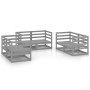 Gartenmöbel-Set 6-teilig, graues massives Kiefernholz von vidaXL, Gartensets - Ref: Foro24-3075441, Preis: 293,04 €, Rabatt: %