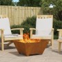 Hoguera Cuadrada 60x60x30 cm de Acero Resistente a la Intemperie de , Chimeneas - Ref: Foro24-858967, Precio: 59,98 €, Descue...