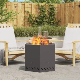 Hoguera Sin Humo Hexagonal Negra 58x58x51 cm Acero by , Chimneys - Ref: Foro24-858980, Price: 114,24 €, Discount: %