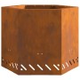 Hoguera Sin Humo Hexagonal 58x58x51 cm Acero Resistente a la Intemperie de , Chimeneas - Ref: Foro24-858981, Precio: 96,88 €,...