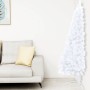 Medio árbol Navidad artificial LED y soporte PVC blanco 240 cm