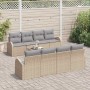 Conjunto de sofá de jardín 7 pcs Beige 55 x 55 x 37 cm