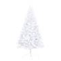Medio árbol Navidad artificial LED y soporte PVC blanco 240 cm