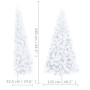 Medio árbol Navidad artificial LED y soporte PVC blanco 240 cm