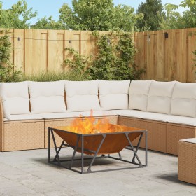 Fogata Cuadrada 80x80x40 cm Acero Corroso de , Chimeneas - Ref: Foro24-858995, Precio: 90,11 €, Descuento: %