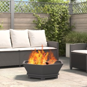 Fogón Hexagonal Negro 75x75x28 cm Acero de , Chimeneas - Ref: Foro24-858996, Precio: 105,89 €, Descuento: %