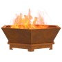 Hoguera Hexagonal 75x75x28 cm Acero Resistente a la Intemperie de , Chimeneas - Ref: Foro24-858997, Precio: 95,74 €, Descuent...
