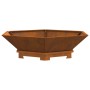 Fogata Hexagonal 100x100x28 cm Acero Resistente a la Intemperie de , Chimeneas - Ref: Foro24-858999, Precio: 117,48 €, Descue...