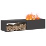 Hoguera con Almacenamiento para Troncos Negro 160x45x35 cm Acero de , Chimeneas - Ref: Foro24-859002, Precio: 185,84 €, Descu...