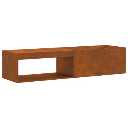 Hoguera con almacenamiento para troncos 160x45x35 cm Acero oxidado de , Chimeneas - Ref: Foro24-859003, Precio: 147,54 €, Des...