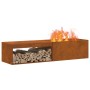 Hoguera con almacenamiento para troncos 160x45x35 cm Acero oxidado de , Chimeneas - Ref: Foro24-859003, Precio: 147,54 €, Des...
