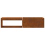 Hoguera con almacenamiento para troncos 160x45x35 cm Acero oxidado de , Chimeneas - Ref: Foro24-859003, Precio: 147,54 €, Des...