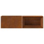 Hoguera con almacenamiento para troncos 160x45x35 cm Acero oxidado de , Chimeneas - Ref: Foro24-859003, Precio: 147,54 €, Des...