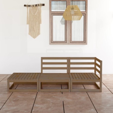 Gartenmöbel 3 Stück honigbraun massivem Kiefernholz von vidaXL, Gartensets - Ref: Foro24-3075472, Preis: 201,66 €, Rabatt: %