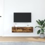 Cabinet de TV  de roble ahumado 100x31x25,5 cm de madera elaborada | Foro24.es | Tu tienda online para hogar, jardín y más Foro24.es