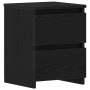 Mesa de Noche con Cajones de Roble Negro 30x30x40 cm de , Mesitas de noche - Ref: Foro24-861988, Precio: 47,15 €, Descuento: %