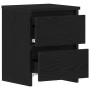 Mesa de Noche con Cajones de Roble Negro 30x30x40 cm de , Mesitas de noche - Ref: Foro24-861988, Precio: 47,15 €, Descuento: %