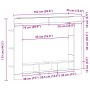 Cabinet de TV Wall-Mounted de en Roble Artesanal 152x22x113 cm von , TV-Möbel - Ref: Foro24-861998, Preis: 97,73 €, Rabatt: %